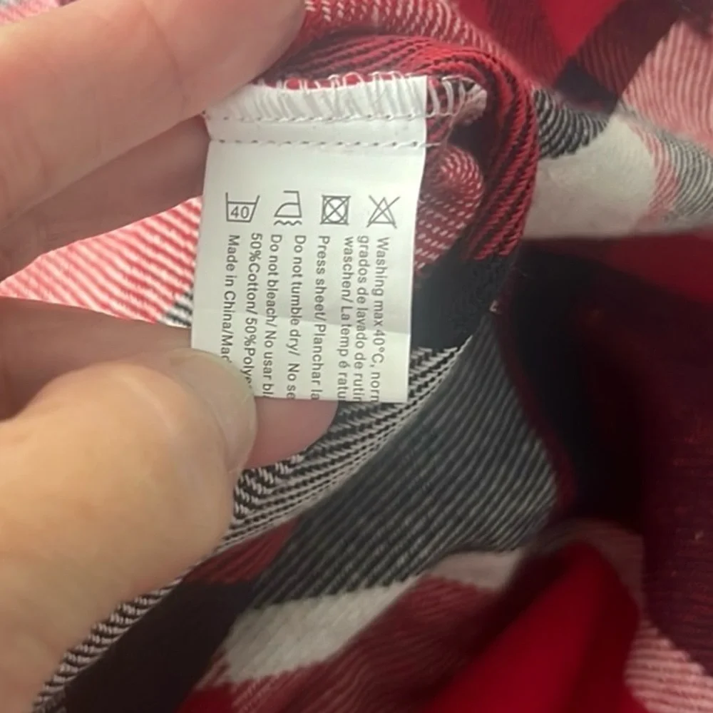 NWT Ekouaer,Buffalo Plaid Flannel Pajama Set,Drawstring Shorts,Button-Up Top,XXL
